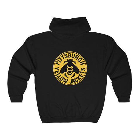 Pittsburgh Yellow Jackets Hoodie (Zip)  Vintage Ice Hockey   