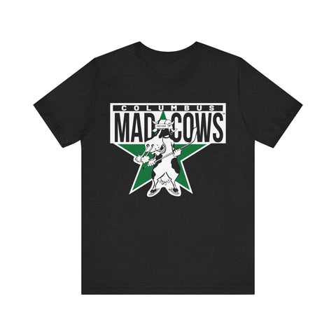 Columbus Mad Cows T-Shirt (Premium Lightweight) T-Shirt Vintage Ice Hockey Solid Black Blend S 