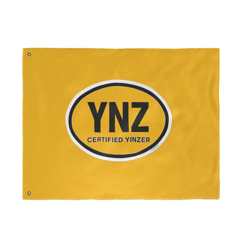 YNZ Certified Yinzer Double Sided Flag  - Double Sided Yellow Flag