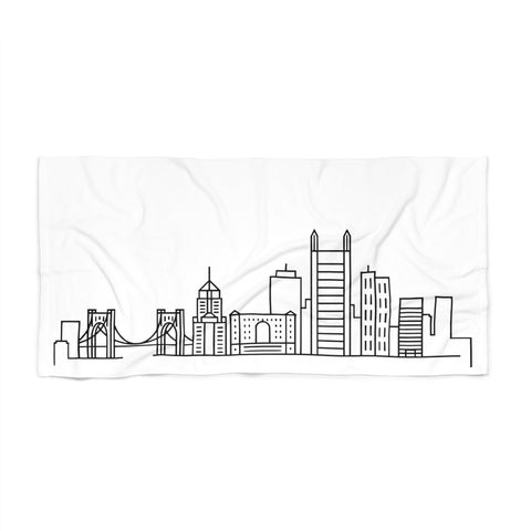 Beach Towel — Pittsburgh Skyline Doodle