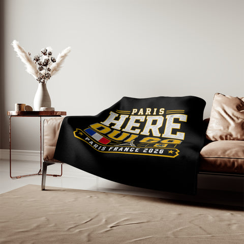 Paris Here Oui Go ( Here We Go ) Sweatshirt Blanket | Pittsburgh Black & Gold Paris 2026