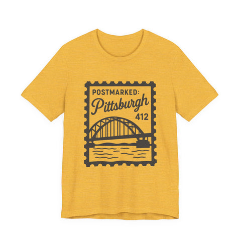 Vintage Pittsburgh Stamp - Unisex Jersey Short Sleeve Tee
