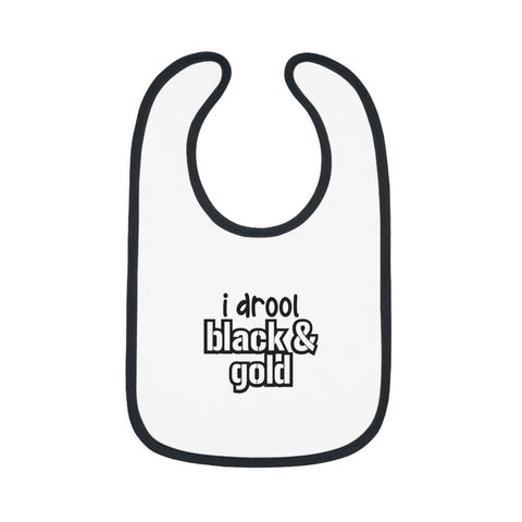 I Drool Black and Gold - Cotton Baby Bib