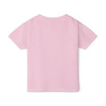 Back view of pink Cleveland Smells Like My Diaper toddler t-shirt, made of soft cotton for playful and comfy kids' clothing.