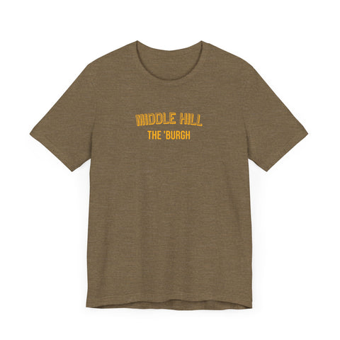 Middle Hill - The Burgh Neighborhood Series - Unisex Jersey Short Sleeve Tee T-Shirt Printify   