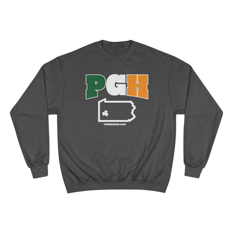 PGH Series Irish Flag - St. Patty's Day - Champion Crewneck Sweatshirt Sweatshirt Printify Charcoal Heather S 