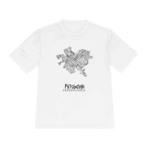 Pittsburgh Neighborhood Map - Unisex Moisture Wicking Tee