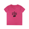 Be Still my Heart Pittsburgh - Ladies' V-Neck T-Shirt V-neck Printify S Heliconia