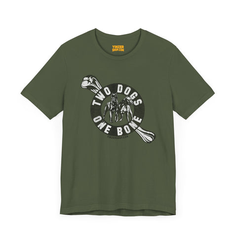 Two Dogs One Bone - Pittsburgh Football -  Short Sleeve Tee T-Shirt Printify Military Green S 