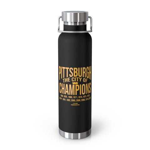 Pittsburgh City of Champions Copper Vacuum Insulated Bottle, 22oz