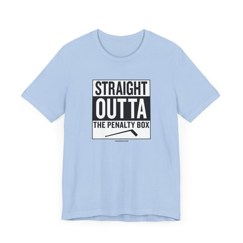 Straight Outta the Penalty Box - Short Sleeve Tee T-Shirt Printify Baby Blue XS