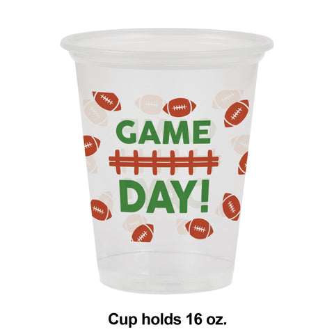 Football Plastic Cup 16 oz (8/Pkg)