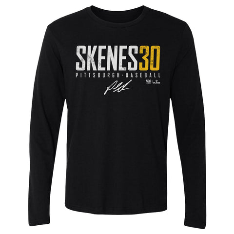 Pittsburgh Pirates Paul Skenes Men's Long Sleeve T-Shirt Men's Long Sleeve T-Shirt 500 LEVEL Black S Men's Long Sleeve T-Shirt