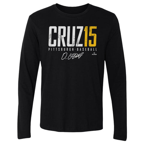 Pittsburgh Pirates Oneil Cruz Men's Long Sleeve T-Shirt Men's Long Sleeve T-Shirt 500 LEVEL Black S Men's Long Sleeve T-Shirt