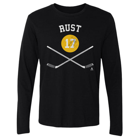 Pittsburgh Penguins Bryan Rust Men's Long Sleeve T-Shirt Men's Long Sleeve T-Shirt 500 LEVEL Black S Men's Long Sleeve T-Shirt