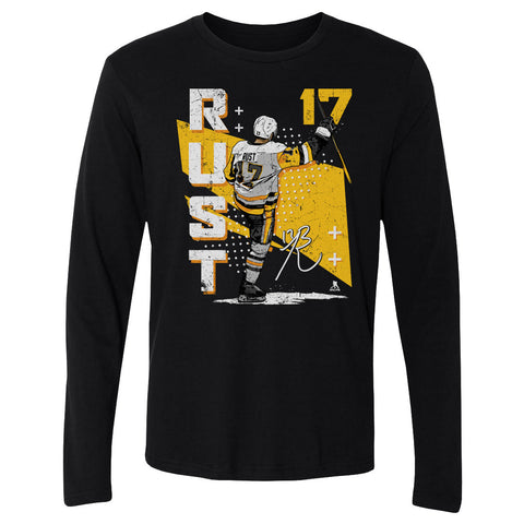 Pittsburgh Penguins Bryan Rust Men's Long Sleeve T-Shirt Men's Long Sleeve T-Shirt 500 LEVEL Black S Men's Long Sleeve T-Shirt