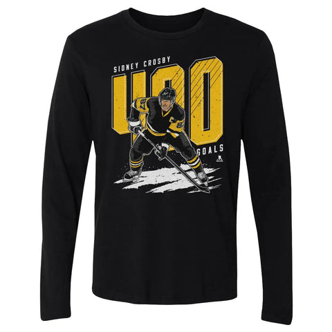 Pittsburgh Penguins Sidney Crosby Men's Long Sleeve T-Shirt Men's Long Sleeve T-Shirt 500 LEVEL Black S Men's Long Sleeve T-Shirt