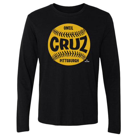 Pittsburgh Pirates Oneil Cruz Men's Long Sleeve T-Shirt Men's Long Sleeve T-Shirt 500 LEVEL Black S Men's Long Sleeve T-Shirt