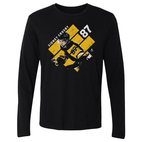 Pittsburgh Penguins Sidney Crosby Men's Long Sleeve T-Shirt Men's Long Sleeve T-Shirt 500 LEVEL Black S Men's Long Sleeve T-Shirt