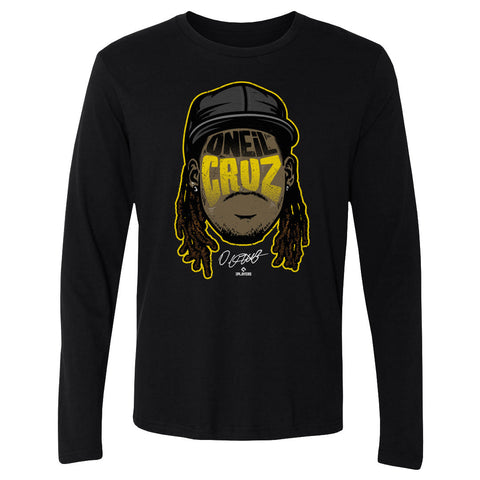 Pittsburgh Pirates Oneil Cruz Men's Long Sleeve T-Shirt Men's Long Sleeve T-Shirt 500 LEVEL Black S Men's Long Sleeve T-Shirt