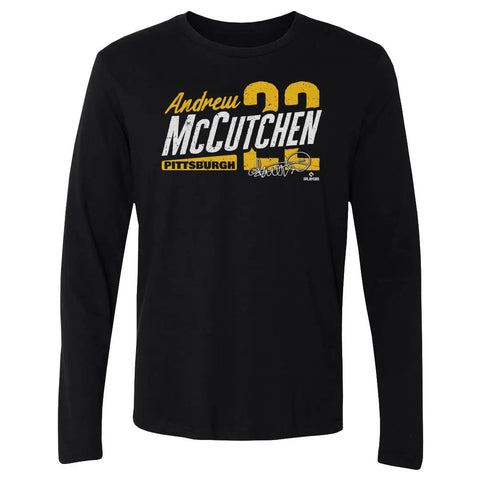 Pittsburgh Pirates Andrew McCutchen Men's Long Sleeve T-Shirt Men's Long Sleeve T-Shirt 500 LEVEL Black S Men's Long Sleeve T-Shirt