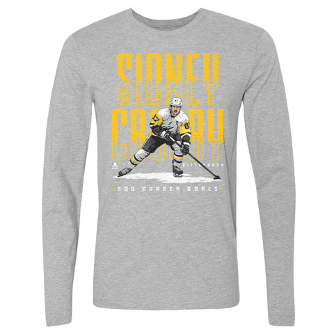 Pittsburgh Penguins Sidney Crosby Men's Long Sleeve T-Shirt Men's Long Sleeve T-Shirt 500 LEVEL Heather Gray S Men's Long Sleeve T-Shirt