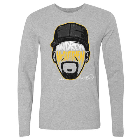 Pittsburgh Pirates Andrew McCutchen Men's Long Sleeve T-Shirt Men's Long Sleeve T-Shirt 500 LEVEL Heather Gray S Men's Long Sleeve T-Shirt