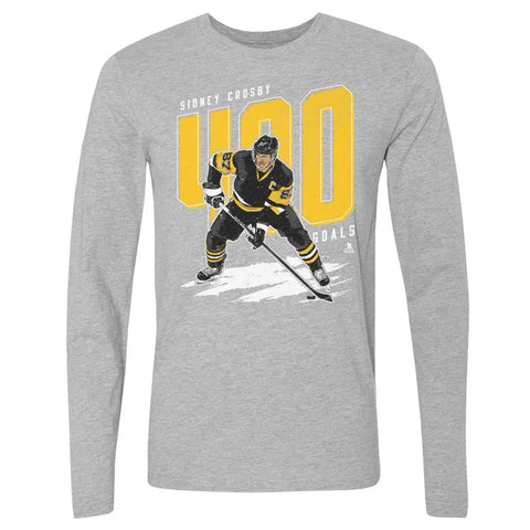Pittsburgh Penguins Sidney Crosby Men's Long Sleeve T-Shirt Men's Long Sleeve T-Shirt 500 LEVEL Heather Gray S Men's Long Sleeve T-Shirt
