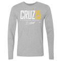 Pittsburgh Pirates Oneil Cruz Men's Long Sleeve T-Shirt Men's Long Sleeve T-Shirt 500 LEVEL Heather Gray S Men's Long Sleeve T-Shirt