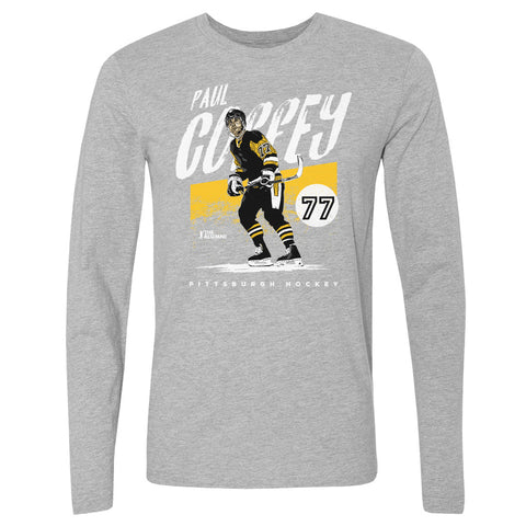 Paul Coffey Pittsburgh Grunge  Men's Long Sleeve T-Shirt Men's Long Sleeve T-Shirt 500 LEVEL   