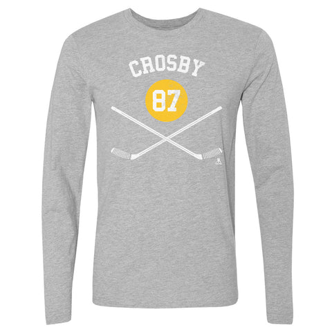 Pittsburgh Penguins Sidney Crosby Men's Long Sleeve T-Shirt Men's Long Sleeve T-Shirt 500 LEVEL Heather Gray S Men's Long Sleeve T-Shirt