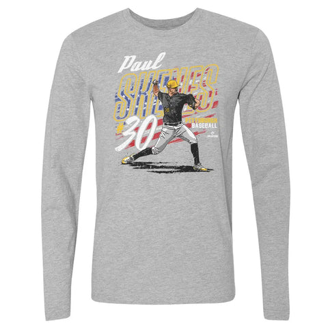 Pittsburgh Pirates Paul Skenes Pittsburgh American Flag Men's Long Sleeve T-Shirt Men's Long Sleeve T-Shirt 500 LEVEL   