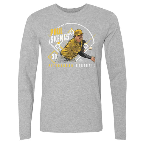 Paul Skenes Pittsburgh Pirates Ballpark | Men's Long Sleeve T-Shirt Men's Long Sleeve T-Shirt 500 LEVEL Heather Gray S Men's Long Sleeve T-Shirt