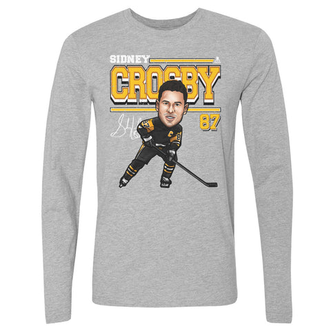 Pittsburgh Penguins Sidney Crosby Men's Long Sleeve T-Shirt Men's Long Sleeve T-Shirt 500 LEVEL Heather Gray S Men's Long Sleeve T-Shirt