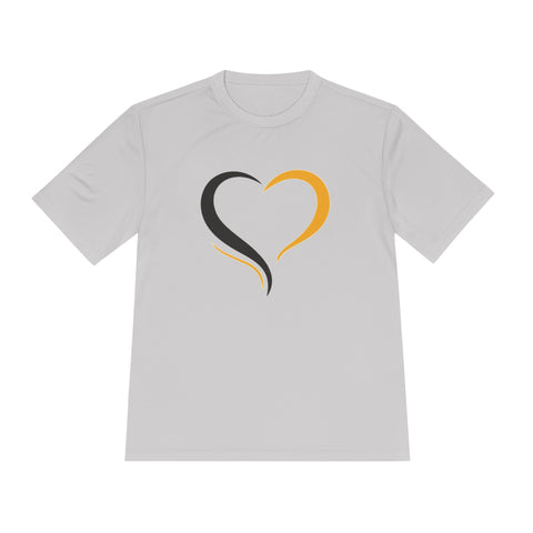 Black and Yellow Heart - Sport-Tek Unisex Moisture Wicking Tee