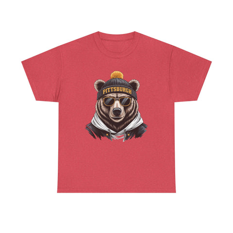 Pittsburgh Game Day Bear - Unisex Heavy Cotton Tee