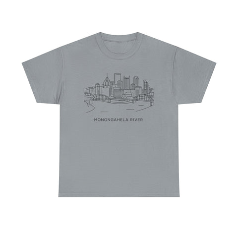 Monongahela River Skyline - Unisex Heavy Cotton Tee