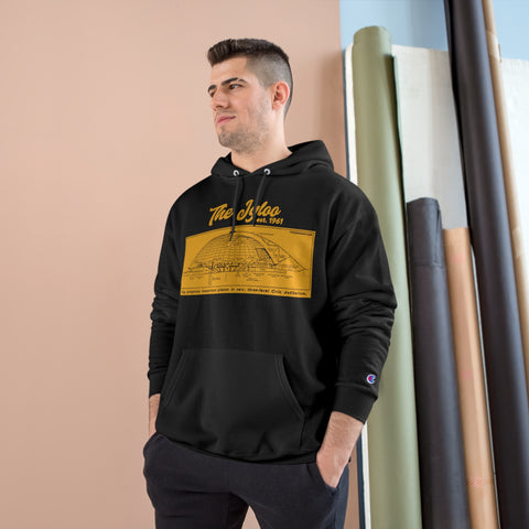 The Igloo - EST 1961 - Civic Arena - Retro Schematic - Champion Hoodie Hoodie Printify   