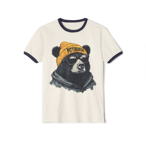 Pittsburgh Bear - Unisex Cotton Ringer T-Shirt