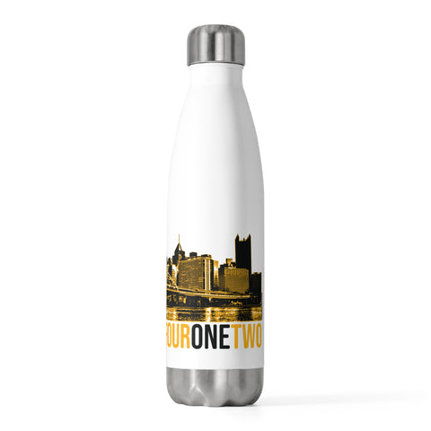 Yinzer 412 Area Code with Pittsburgh City Scape - 20oz Insulated Water Bottle