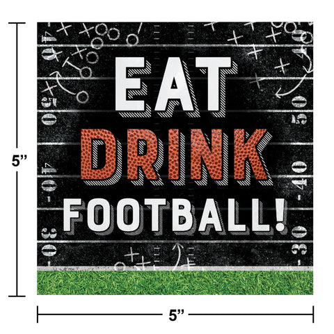 Football Eat Drink Beverage 2ply Napkin (16/Pkg)