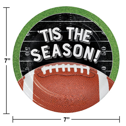 Football Tis the Season 7" Dessert Plate (8/Pkg)