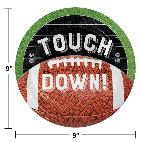 Football Kick Off Dinner Plate (8/Pkg)