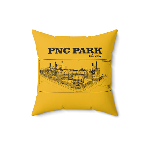 PNC Park -2001 - Retro Schematic - Spun Polyester Square Pillow Home Decor Printify 16" × 16"  