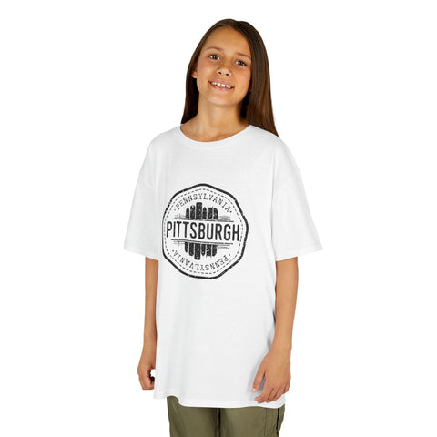 Pittsburgh Vintage Stamp - Kids Graphic T-Shirt
