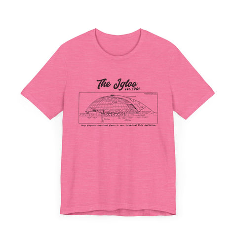 The Igloo - EST 1961 - Civic Arena - Retro Schematic - Short Sleeve Tee