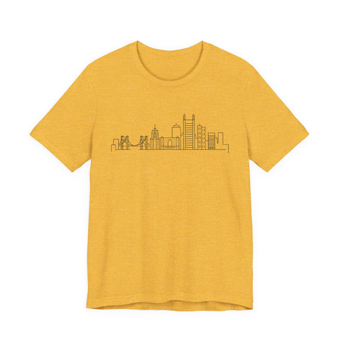 Pittsburgh Skyline Doodle - Unisex Jersey Short Sleeve Tee