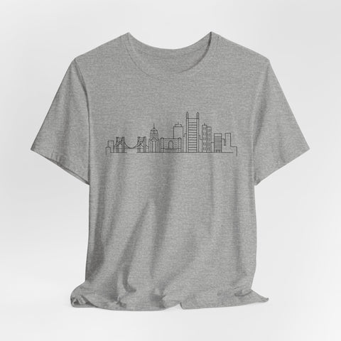 Pittsburgh Skyline Doodle - Unisex Jersey Short Sleeve Tee