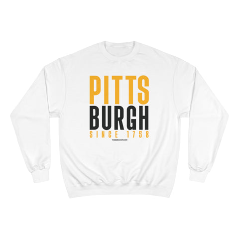 Big Pittsburgh - Champion Crewneck Sweatshirt Sweatshirt Printify White S 