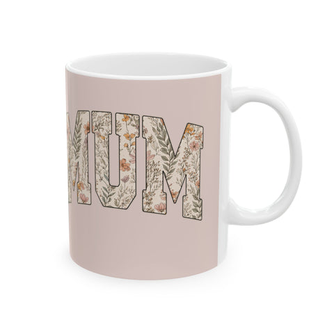 Mum (Mom) Floral Ceramic Mug — 'Love You Mum' Gift Mug for Mother's Day & New Moms (11oz/15oz)